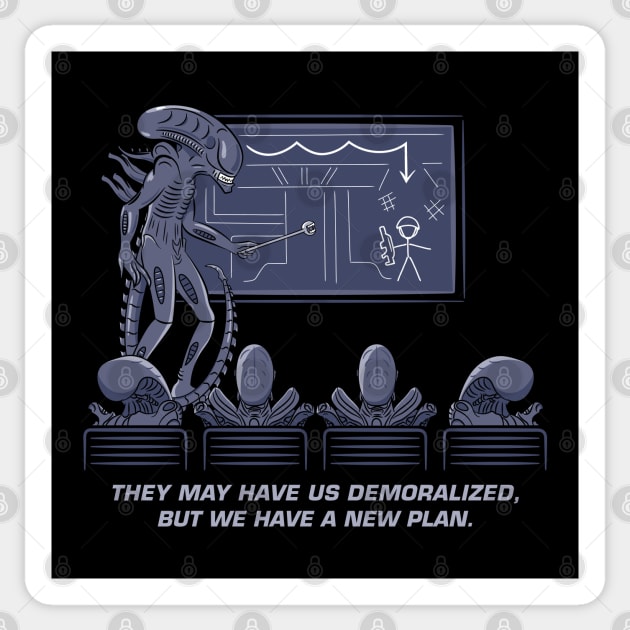 Demoralized Aliens Sticker by technofaze